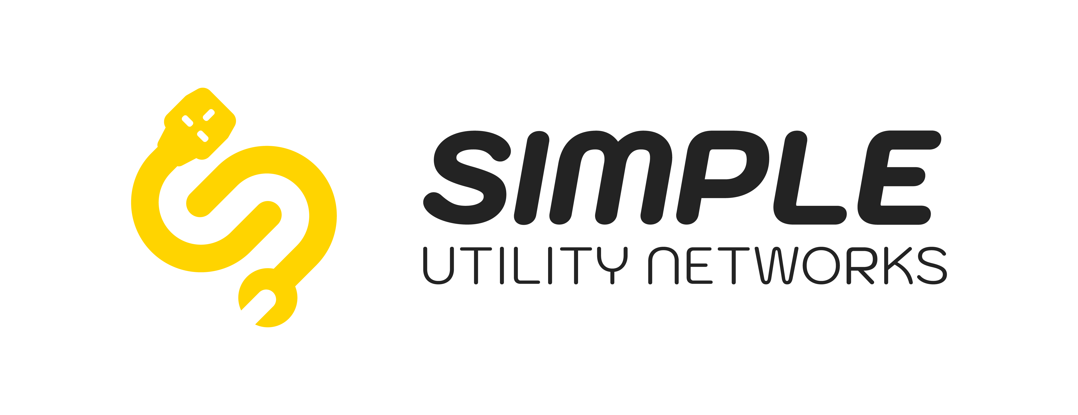 Simple Utility Networks – Logo – Yellow+Black – Transparent